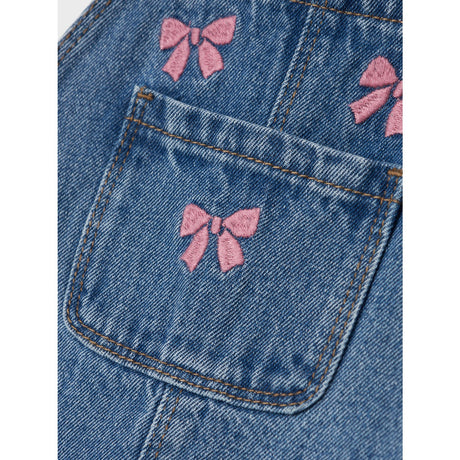 Name It Medium Blue Denim Conny Embroidery Denim Spencer Klänning