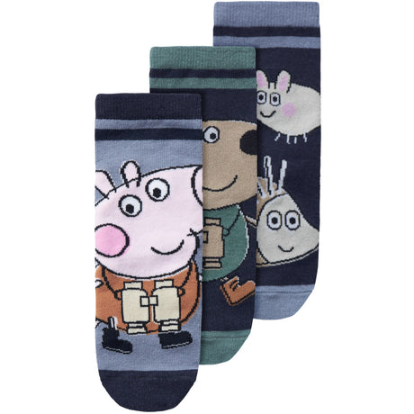 Name It Dark Sapphire Orla Peppa Pig 3-pack strumpor