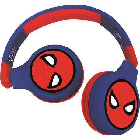 Lexibook Spiderman 2 i 1 Bluetooth® och trådbundna bekväma vikbara hörlurar med säker volym för barn