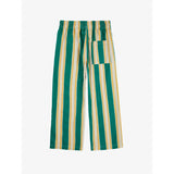 Bobo Choses Dark Green Stripes Straight Byxor