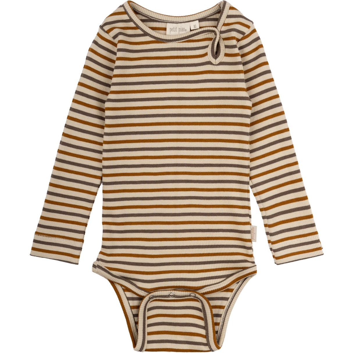 Petit Piao Chocolate Brown/Golden Sun/Dark Off White Body Modal Striped