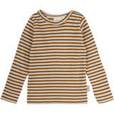 Petit Piao Chocolate Brown/Golden Sun/Dark Off White Blus Modal Striped