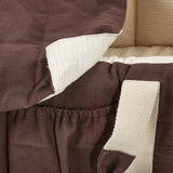 COPENHAGEN COLORS Spjälsäng & Play Filt vol. 2 Dark Brown w. Cream Solid Stripe