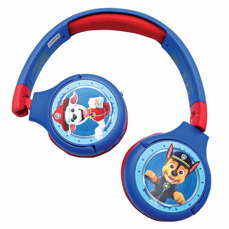 Lexibook Paw Patrol 2 i 1 Bluetooth® och trådbundna bekväma vikbara hörlurar med barnsäker volym