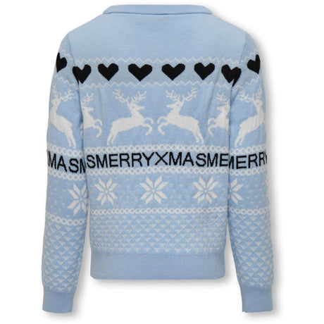 kids ONLY Cashmere Blue Medium Blue Merry Xmas Knit Blus