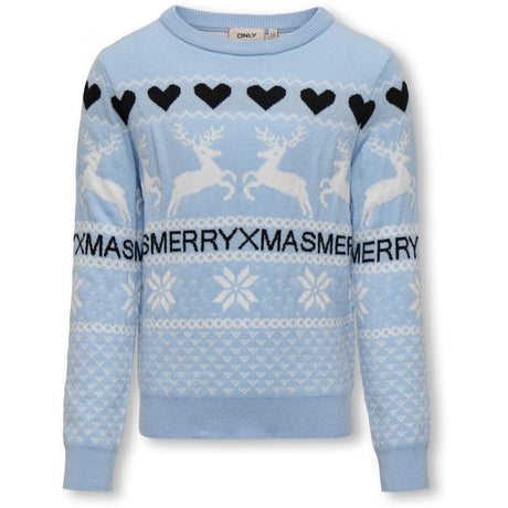 kids ONLY Cashmere Blue Medium Blue Merry Xmas Knit Blus