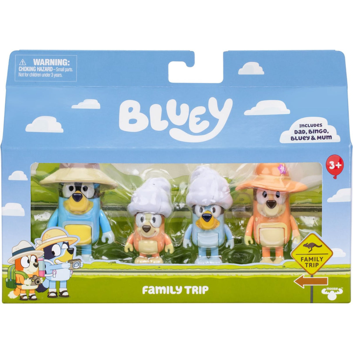 Bluey Holiday Figure 4pk Family Trip