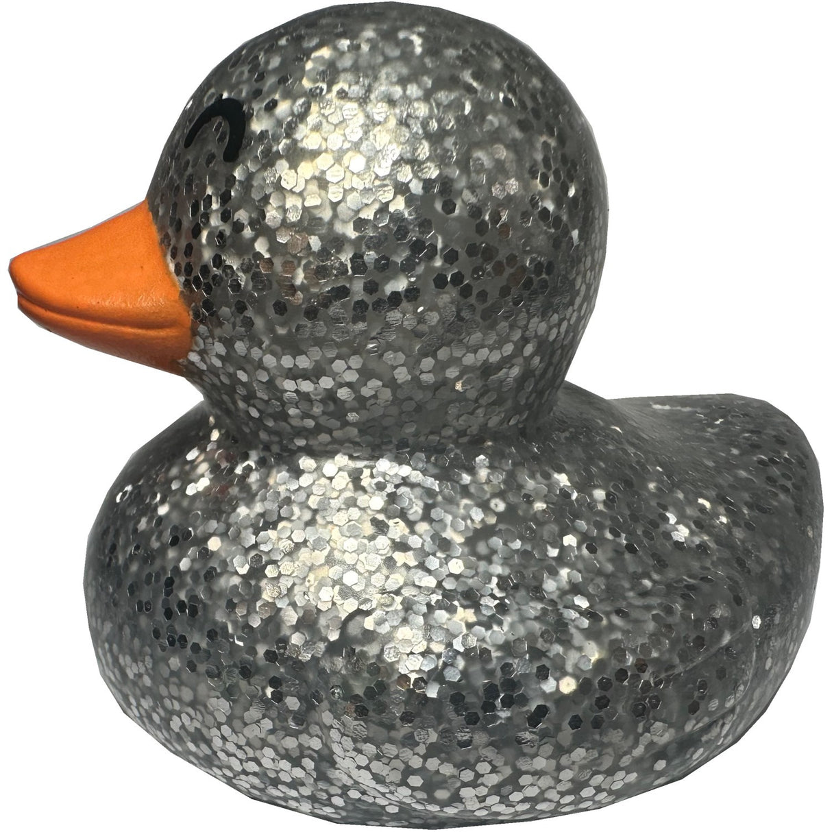 Magni Silver Bath Duck med glitter, silver, 7 cm.