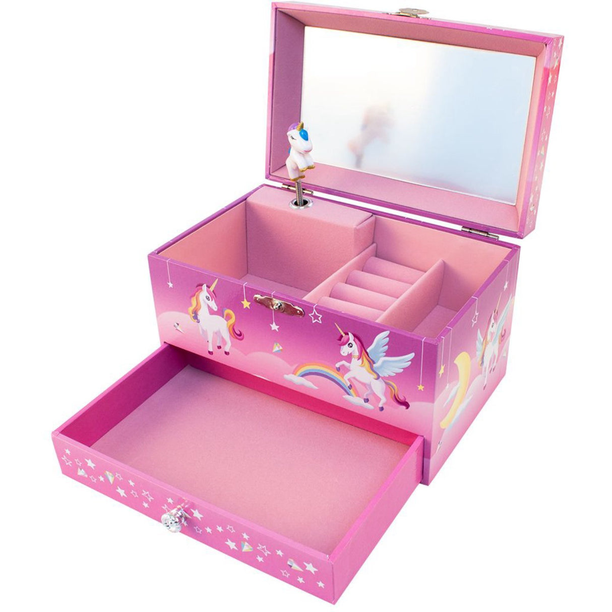 Magni Jewellery box with music, Unicorn, large, pink