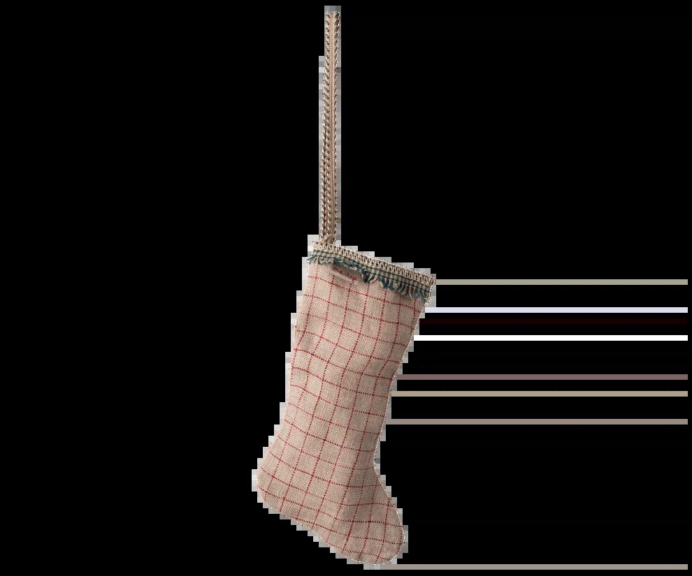 Maileg Strumpprydnad, Rutig - Sand