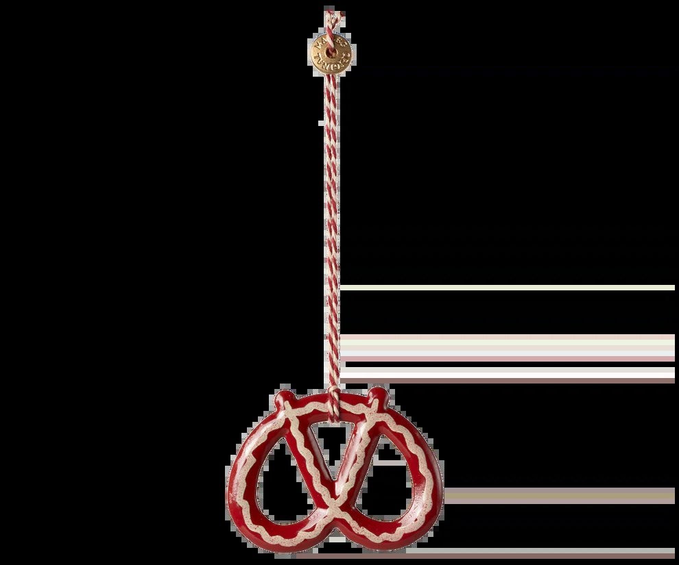 Maileg Metall prydnad, Pretzel - Stripe