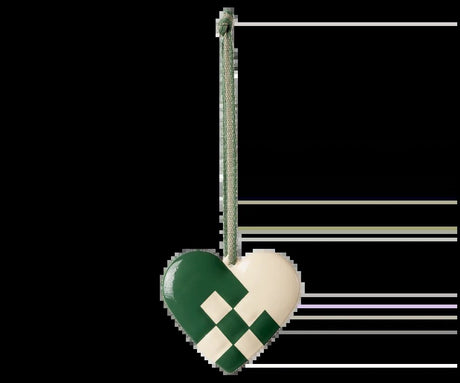 Maileg Metallprydnad, Litet hjärta - Mörkgrön