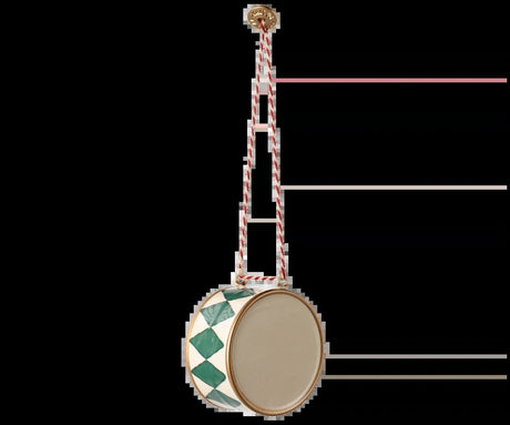 Maileg Metallprydnad, Stor trumma - Mörkgrön