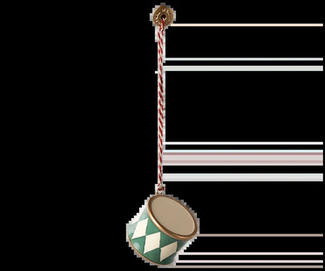 Maileg Metallprydnad, Liten trumma - Mörkgrön