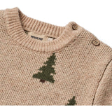 Wheat Offwhite Jacquard Pullover Tree