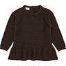 COPENHAGEN COLORS Dk Brown  Knitted Pullover W. Frill