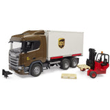 Bruder Scania Super 560R UPS Lochistics truck w forklift