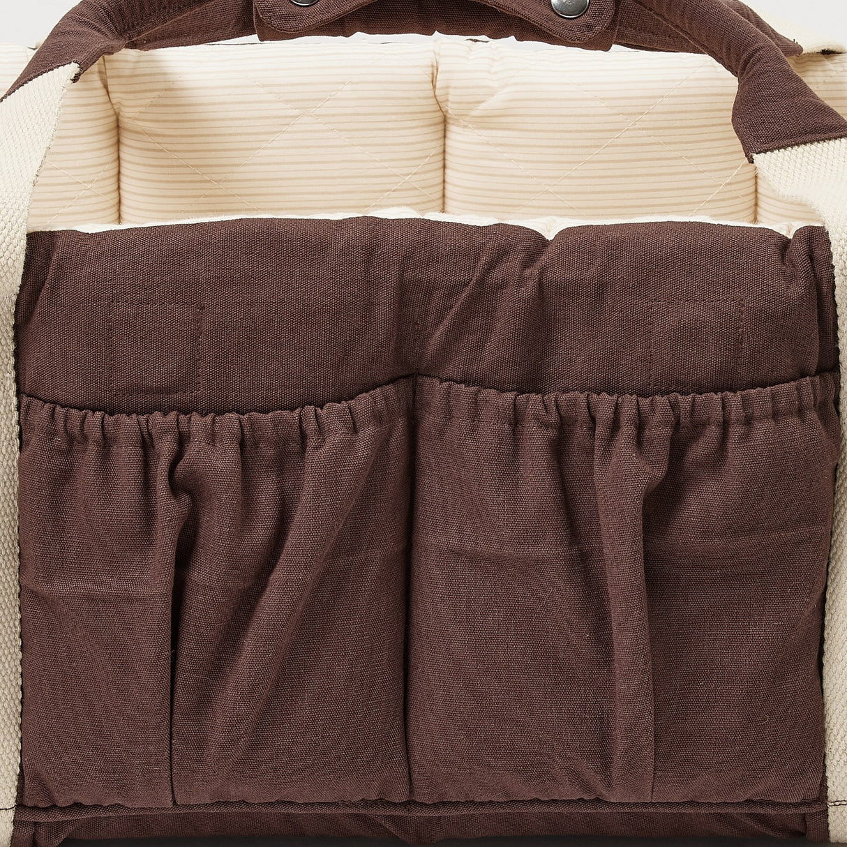 COPENHAGEN COLORS Brown With Cream Solid Stripe Organic Multifunctional Babylift