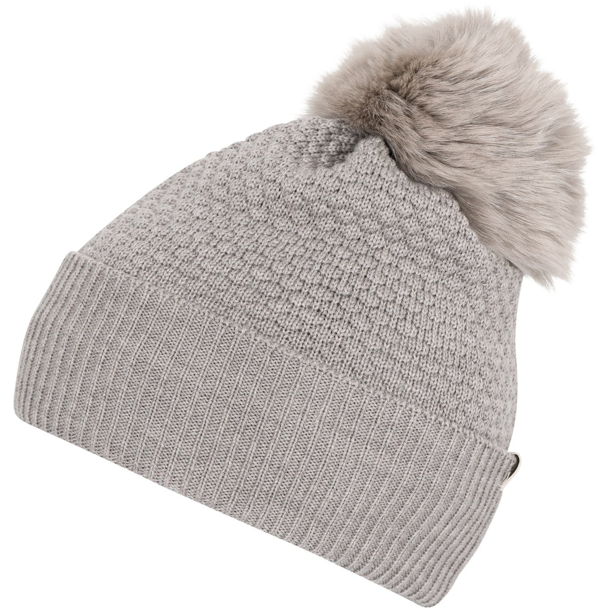 Mp Danmark Light Brown Melange Oslo Beanie - Fox Fur