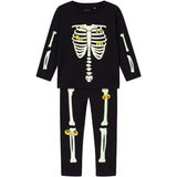 Name It Black Yellow Oween Top Set Skeleton