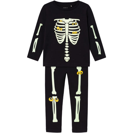 Name It Black Yellow Oween Top Set Skeleton