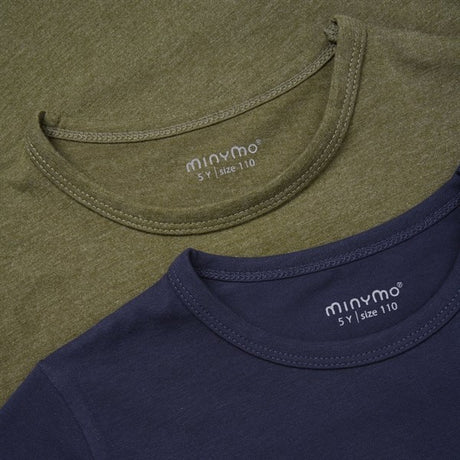 Minymo Dark Olive T-shirts Basis 32 2-pack 2