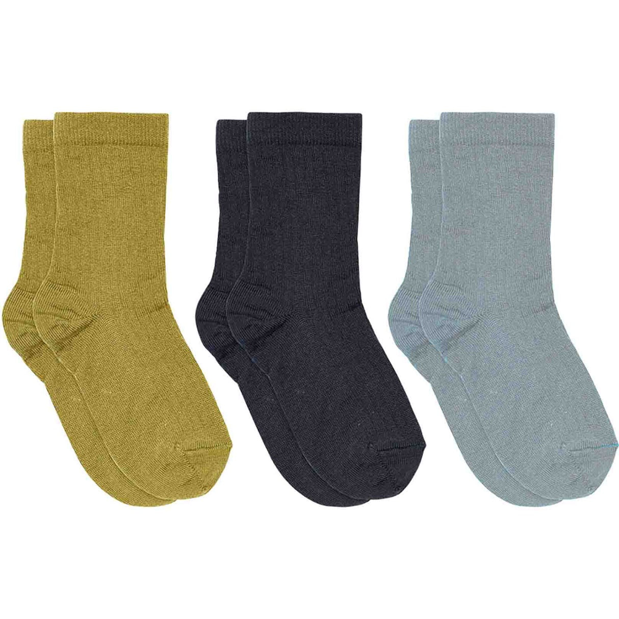 Mp Danmark Navy Cotton Ribbade strumpor - 3-pack
