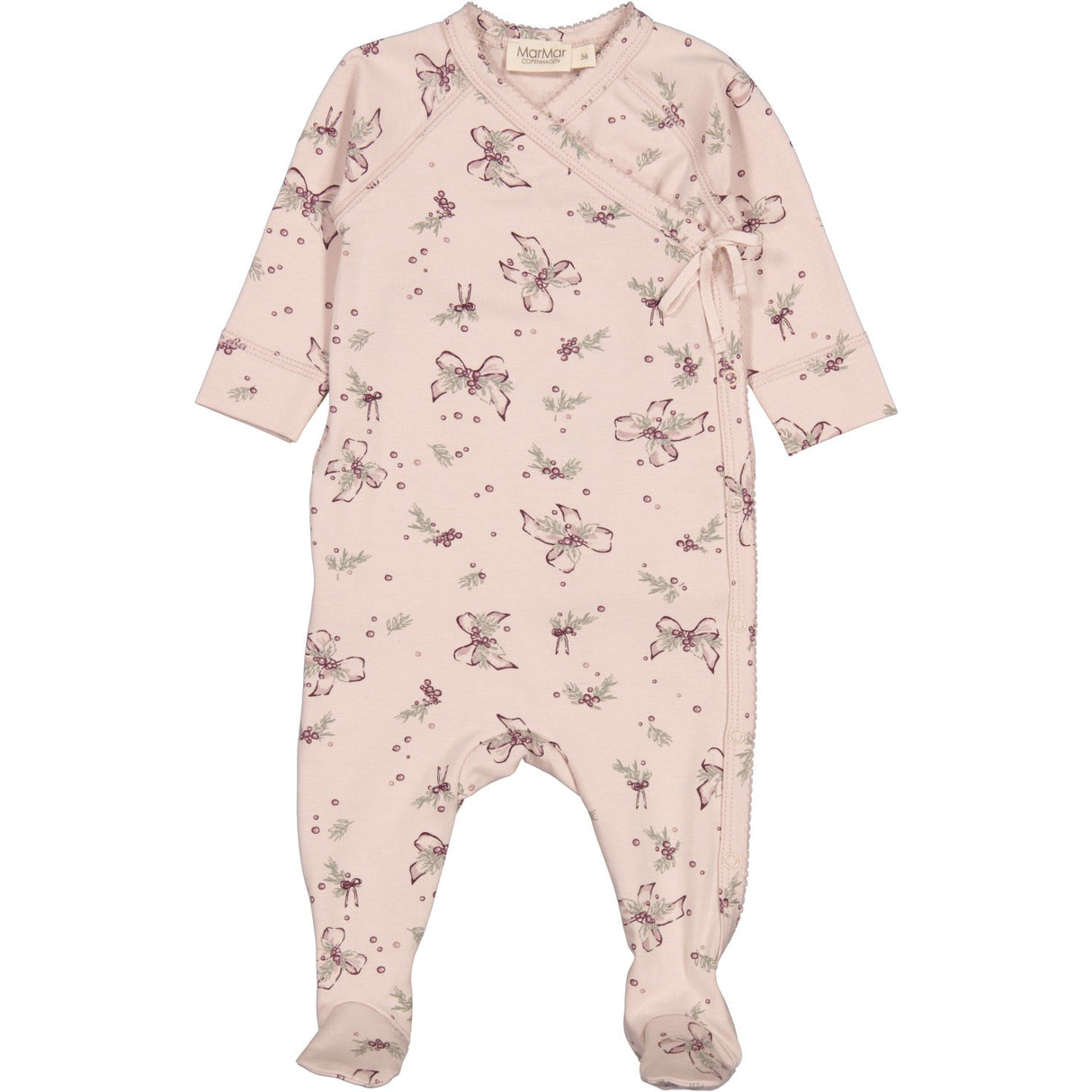 MarMar New Born Modal Smooth Print Bows Rubetta Onesie