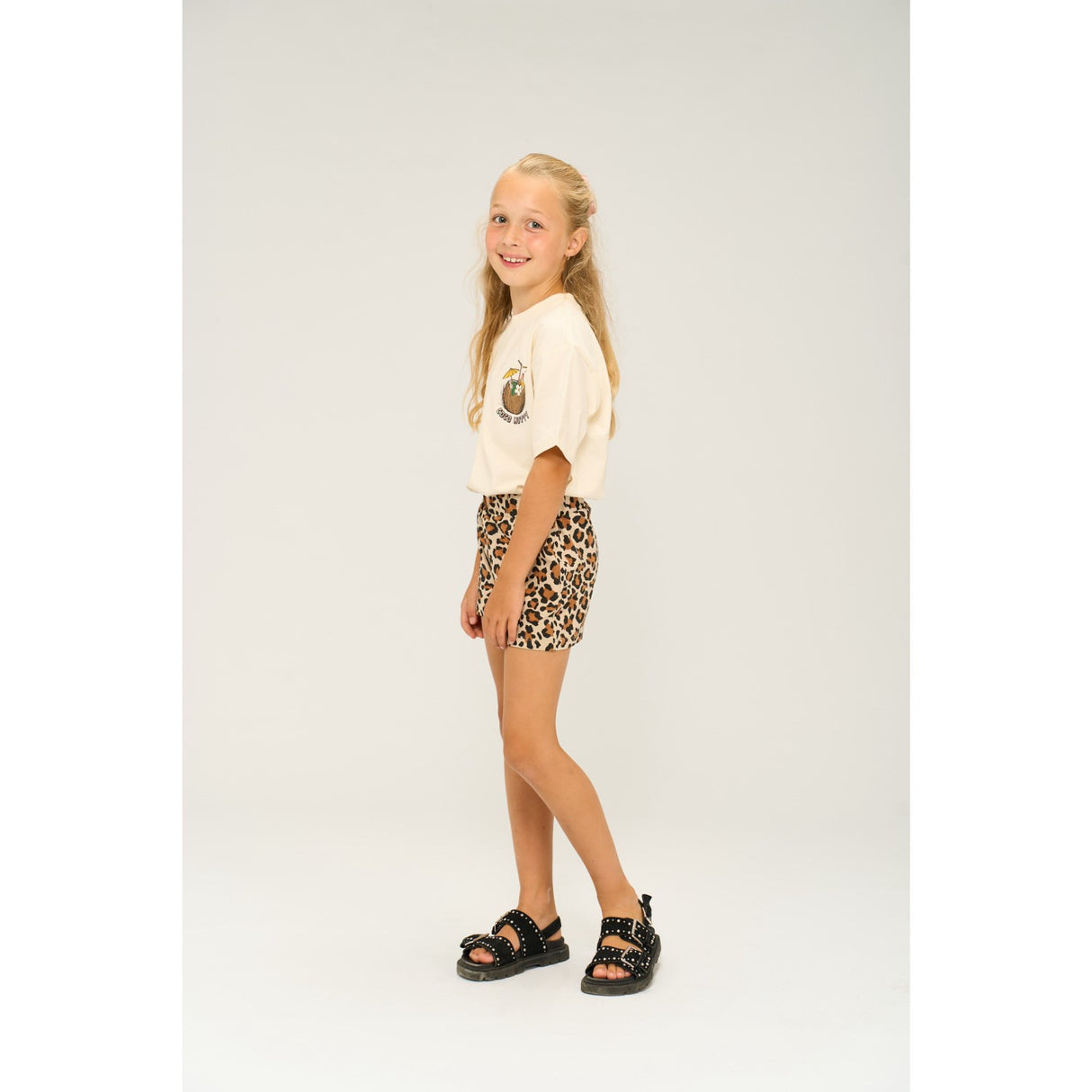 The New Feather Gray AOP Orella Shorts