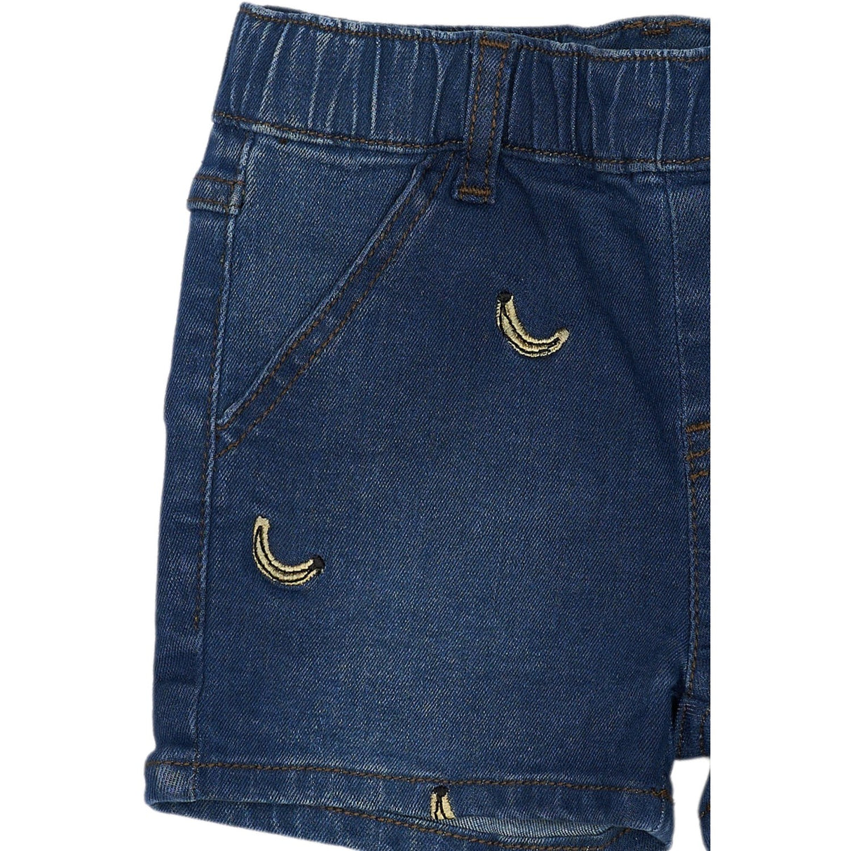 THE NEW Siblings Medium Blue Denim Embroidery Otis Denim Shorts