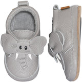 MELTON Opal Grey Elephant läder tofflor
