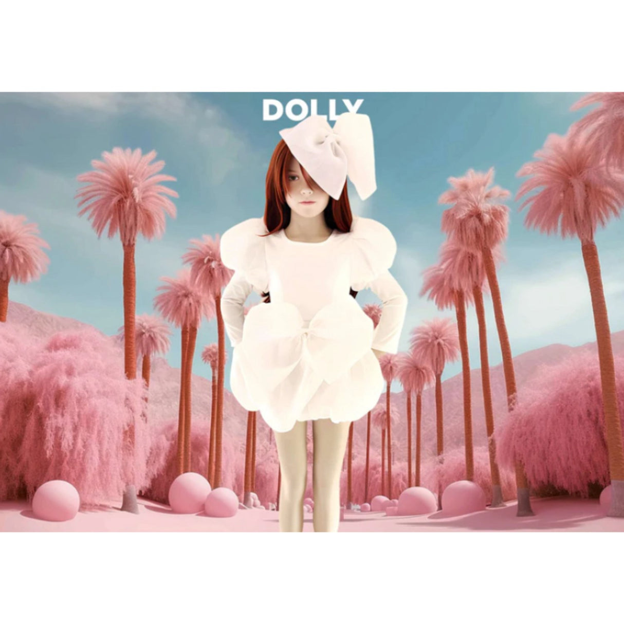 Dolly by Le Petit Tom White Dolly World Big Organza Hår Rosett