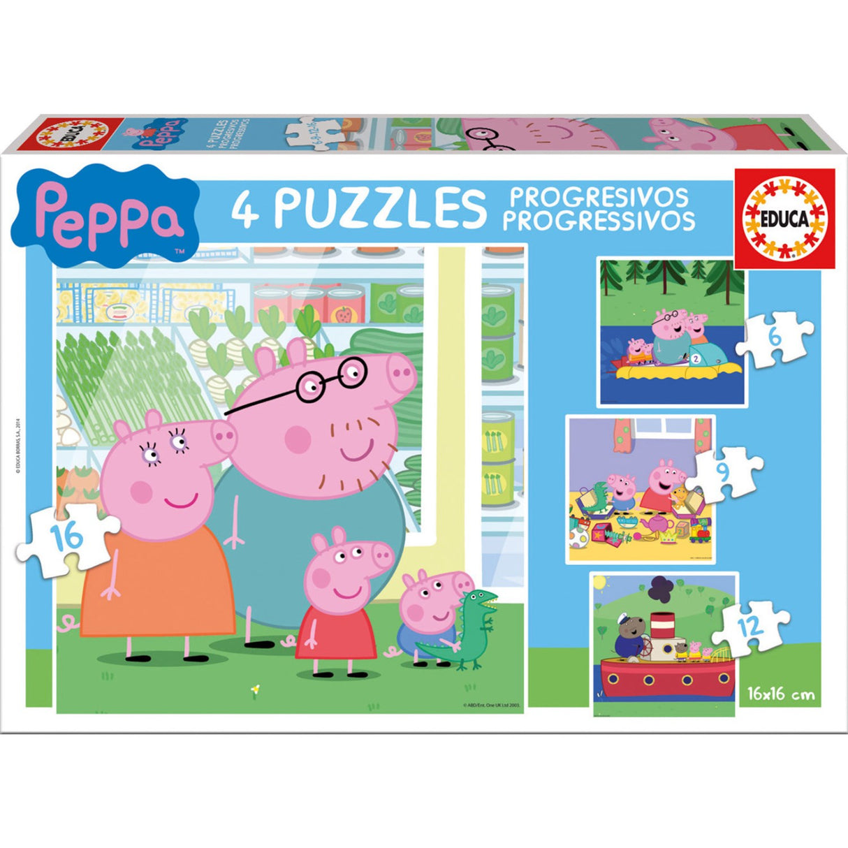 Educa Pusselspel 6-9-12-16 Peppa Pig