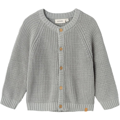 Lil'Atelier Limestone Emlen Lin Stickad Cardigan Noos