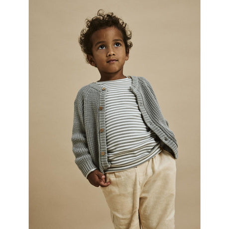 Lil'Atelier Limestone Emlen Lin Stickad Cardigan Noos