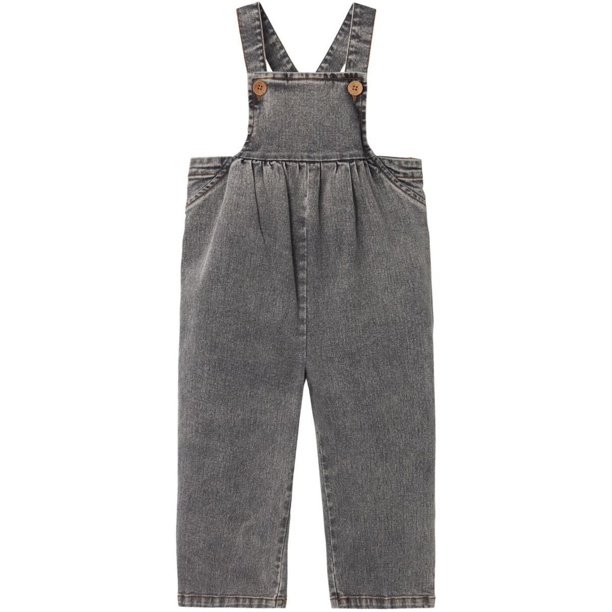 Lil'Atelier Light Grey Denim Tems Loose Denim Överalls