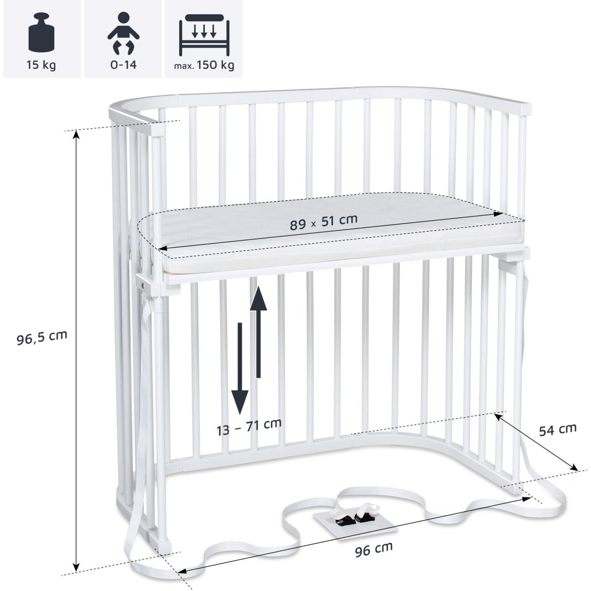 babybay ® White Varnished Boxspring Co-Sleeper