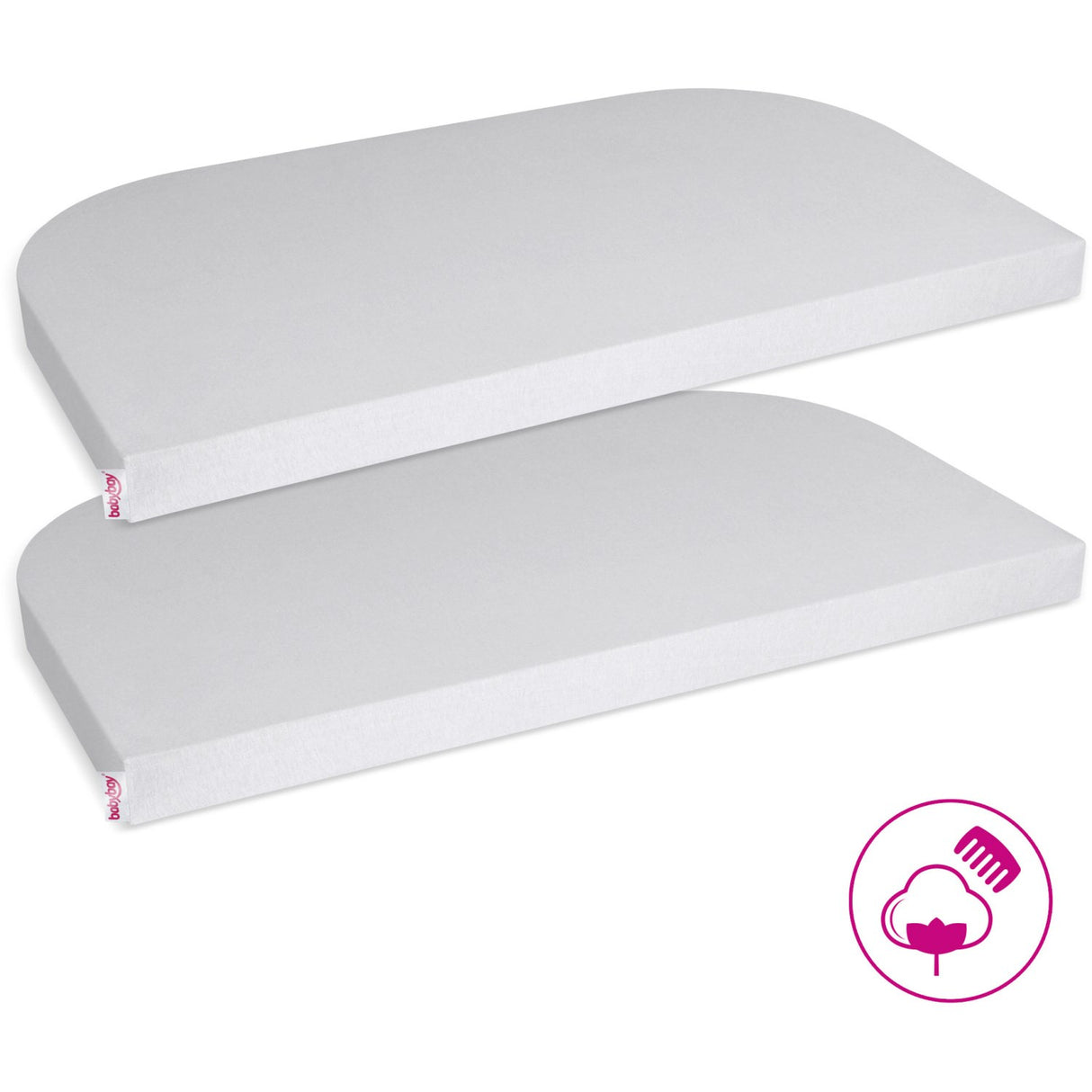 babybay® Soft Grey Jersey Cover Deluxe Ark 2-Pack Boxspring Xxl