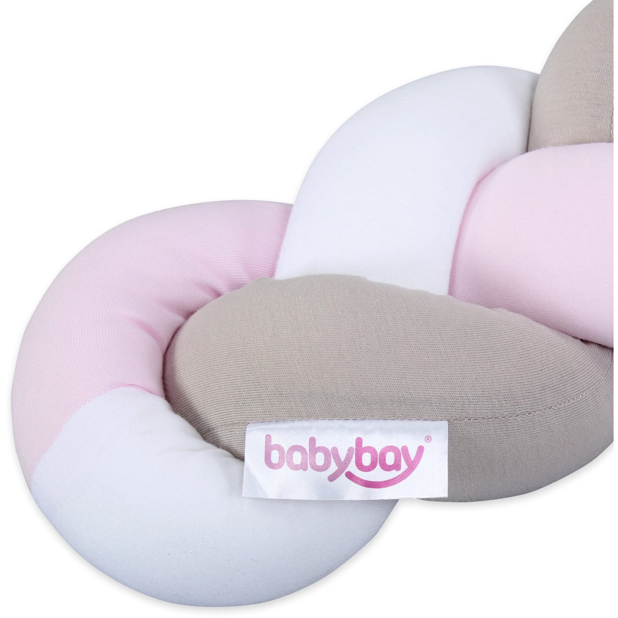 babybay ® White/Beige/Rosé Nest Snake Jersey Flätad 200 cm