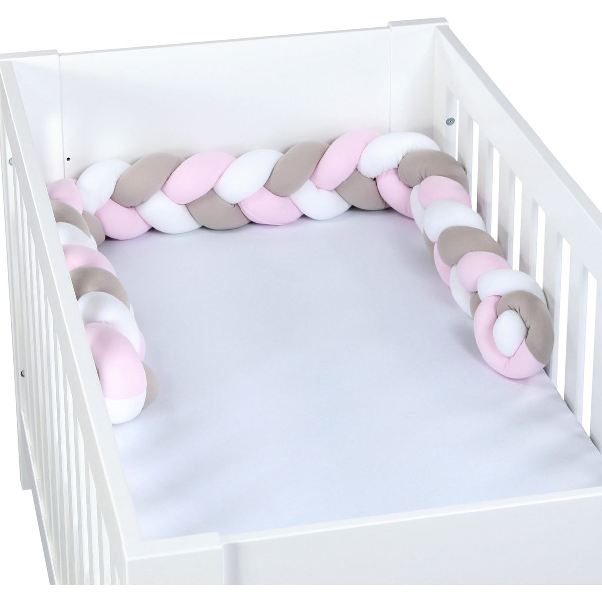 babybay ® White/Beige/Rosé Nest Snake Jersey Flätad 200 cm