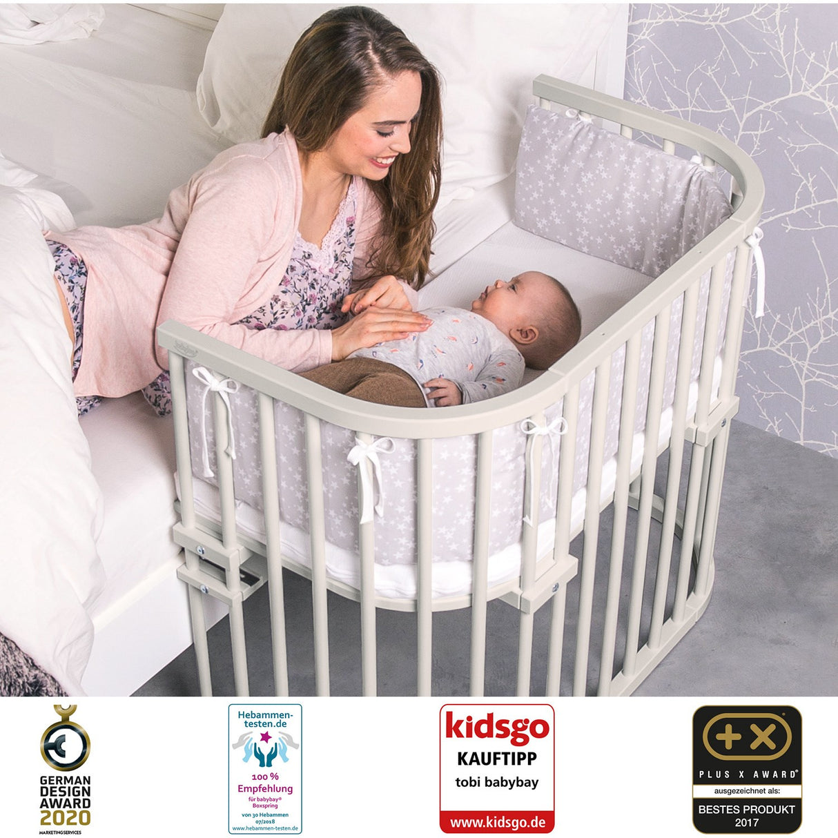 babybay® Beige Varnished Maxi Co-Sleeper