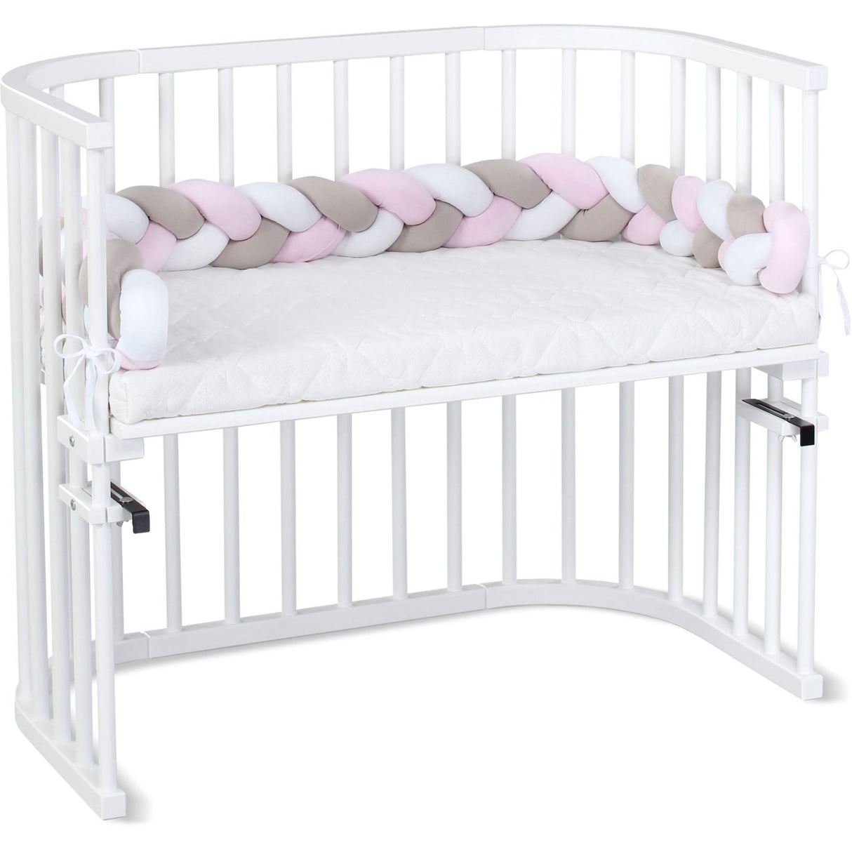 babybay ® White/Beige/Rosé Nest Snake Jersey Flätad 180 cm