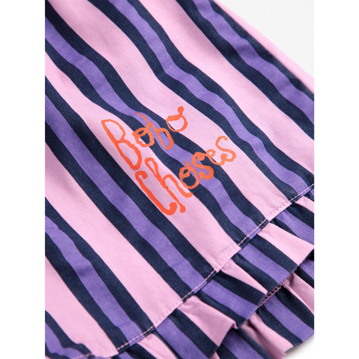 Bobo Choses Pink Stripes All Över Ruffle Shorts