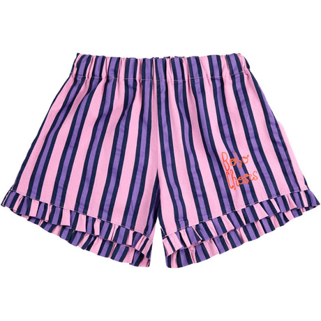 Bobo Choses Pink Stripes All Över Ruffle Shorts