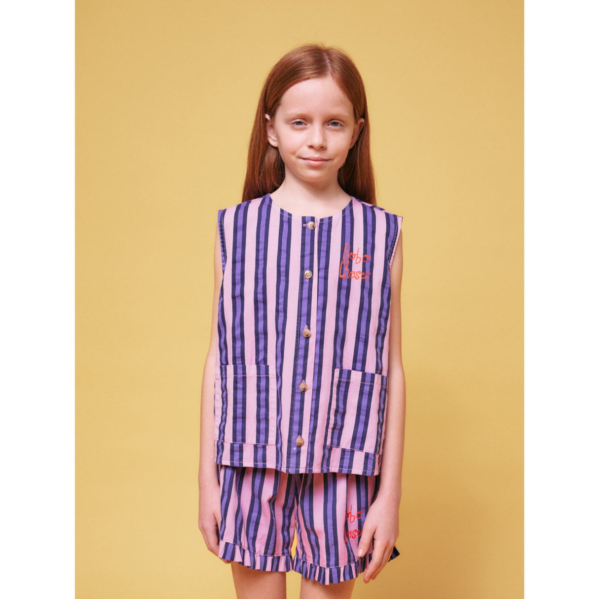 Bobo Choses Pink Stripes All Över Sleevless Shirt