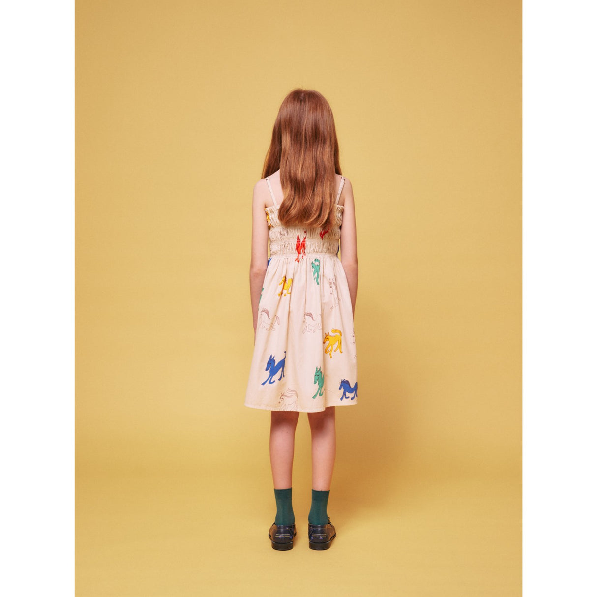 Bobo Choses Beige Wonder Horses All Över Sleevless Strap Dress