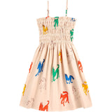 Bobo Choses Beige Wonder Horses All Över Sleevless Strap Dress