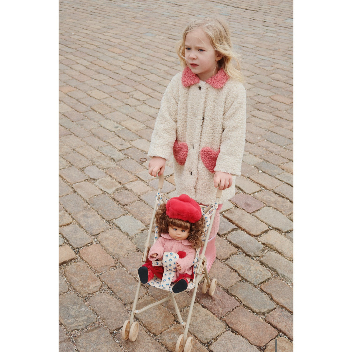 Konges Sløjd Ma Grande Cerise Pink Glitter Doll Stroller