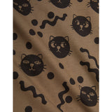 Mini Rodini Brown Squiggly Cats AOP Baby Set