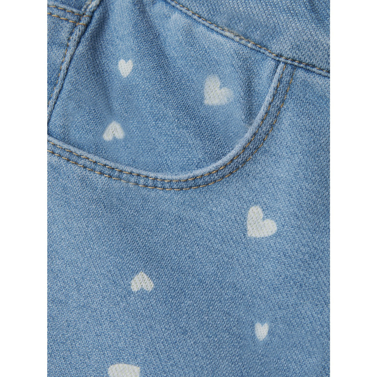 Name It Light Blue Denim Heart Salli Slim Denim Leggings Noos